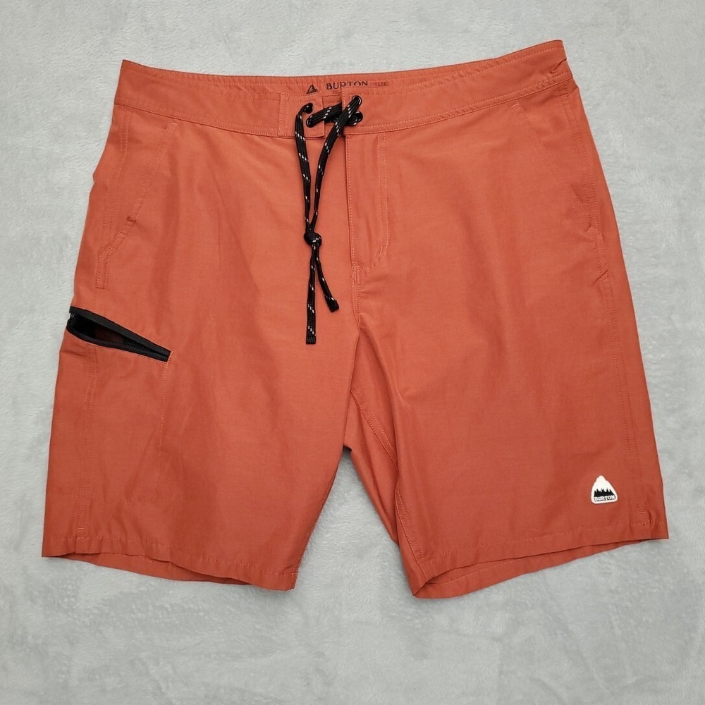 Burton Shorts Mens 34 Orange MB Moxie Hybrid Drawstring Cargo Pocket Board